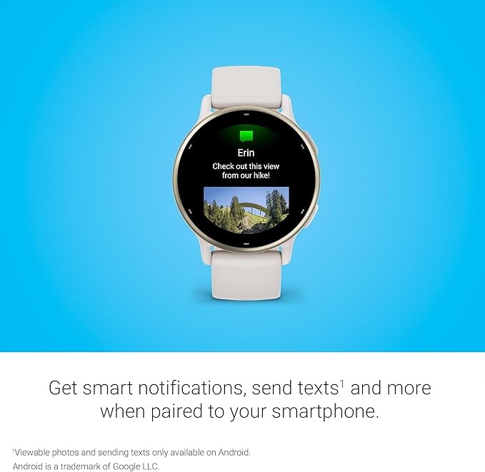Écran de la montre affichant une notification reçue depuis le smartphone